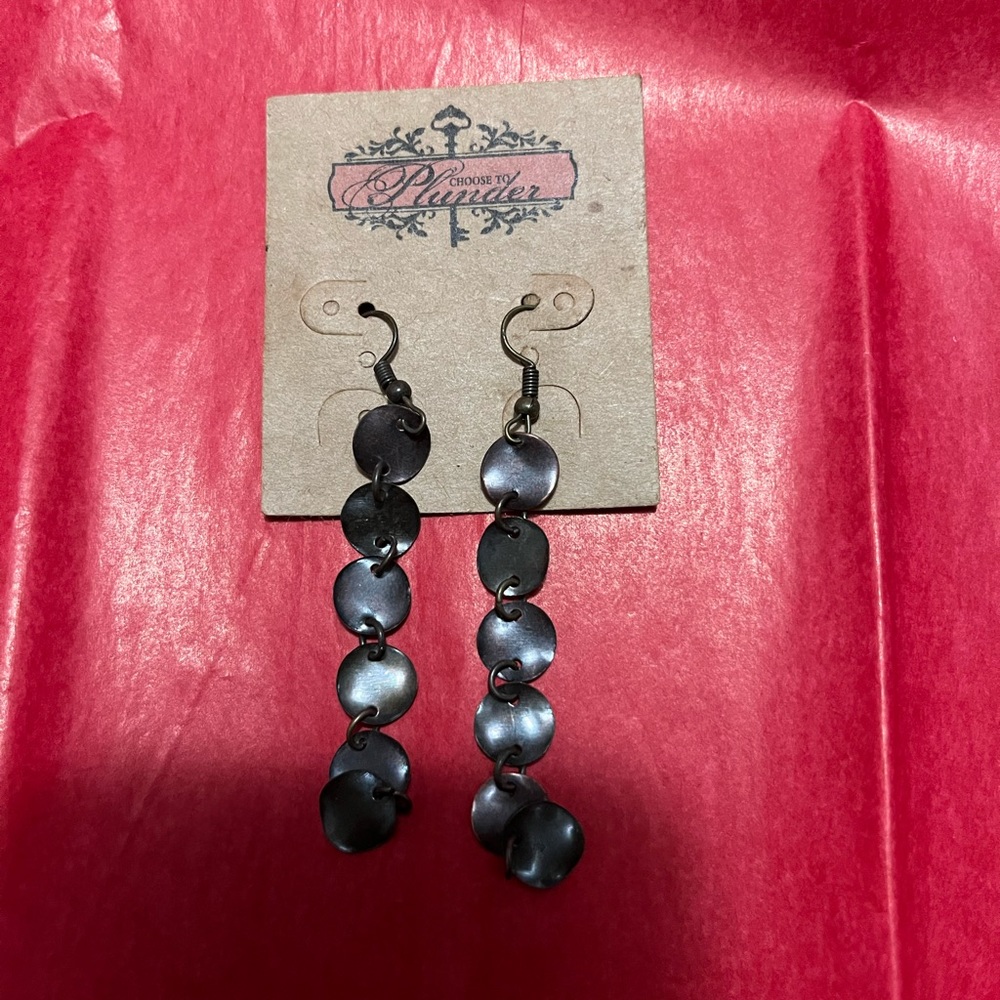 NWT Plunder silver circle dangle earrings